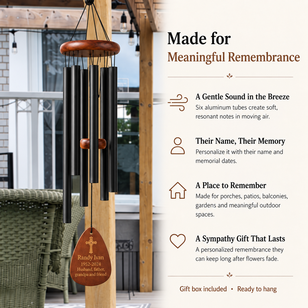 Personalizable Memorial Wind Chime